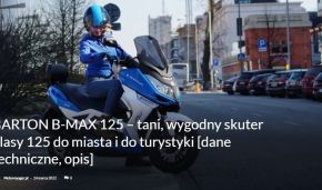 BARTON B-MAX 125 - cheap, comfortable scooter class 125 for city and tourism