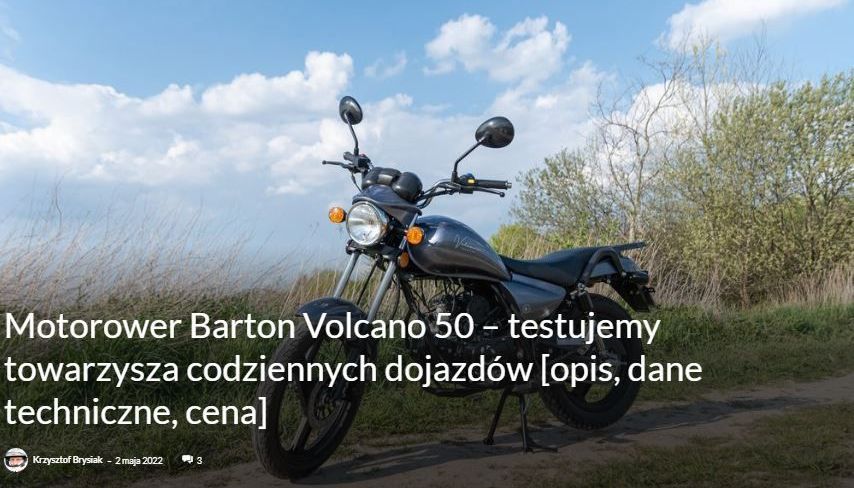 Motorower Barton Volcano 50 – testujemy towarzysza codziennych dojazdów